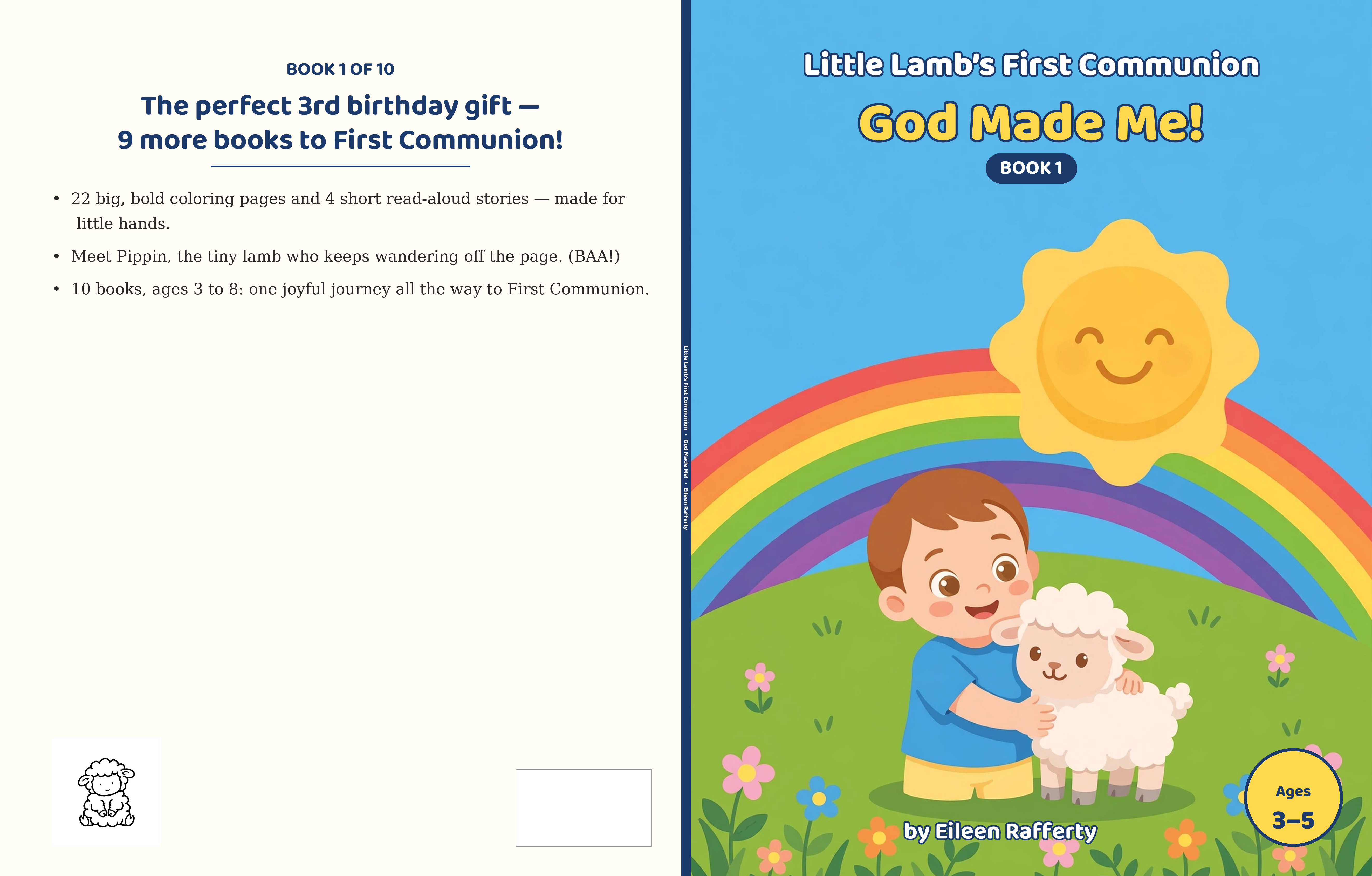 Little Lamb's First Communion Book 1: God Made Me coloring book cover